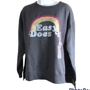 NWT Wildfox Easy Does It Gray Pullover Sweatshirt Small